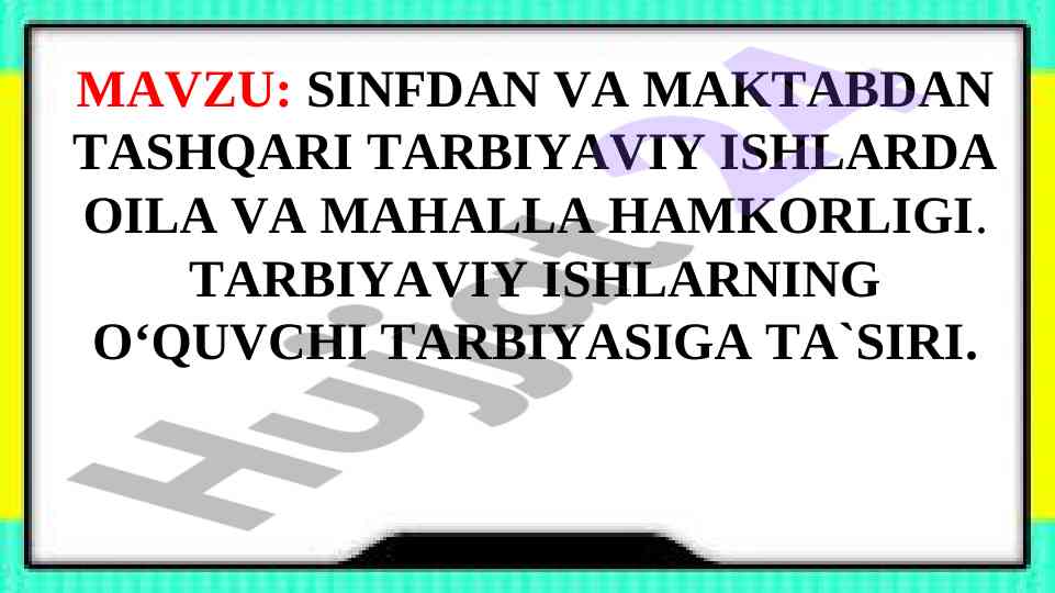 Oila va mahalla hamkorligining tarbiyaga ta'siri
