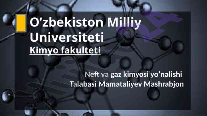 Olefinlarni sulfatlash reaksiyalari tahlili