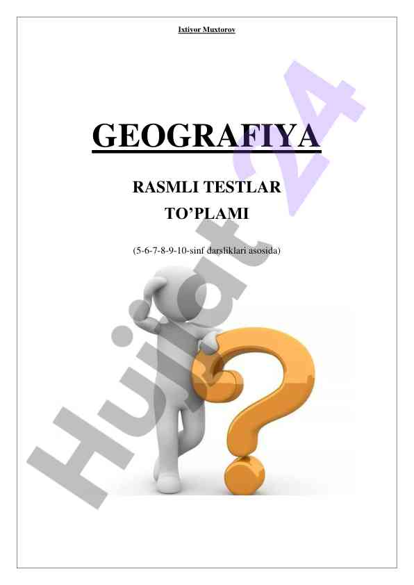 Geografiya rasmlari testlar toplami