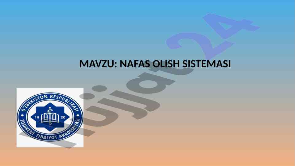 Nafas olish tizimi va uning vazifalari