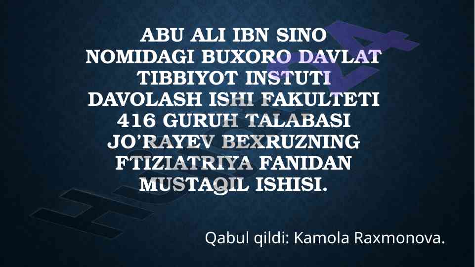 Nafas olish sistemasining embrional rivojlanishi