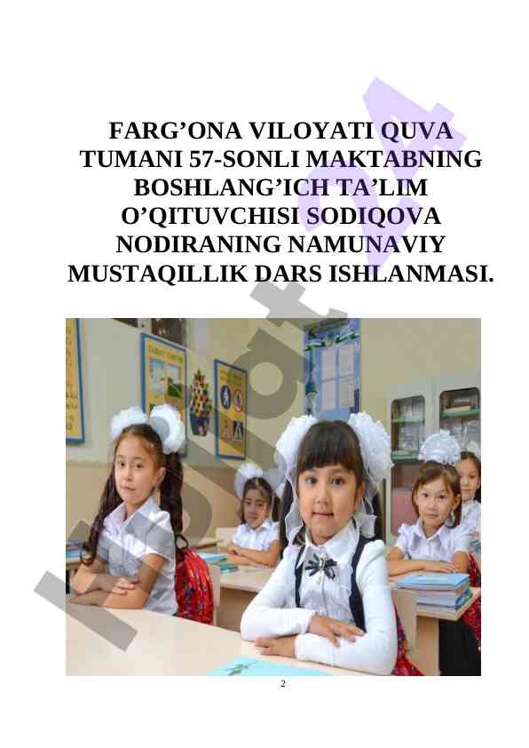 Namunaviy mustaqillik dars ishlanmasi