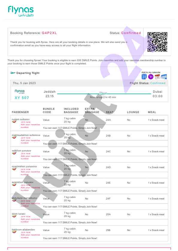 Earning smile points through flynas bookings