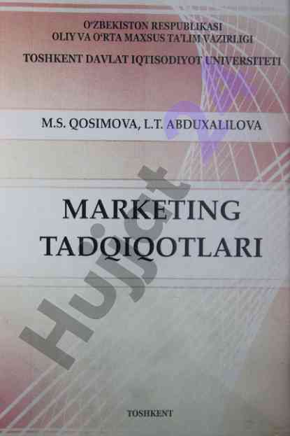 Marketing tadqiqotlari bo‘yicha o‘quv qo‘llanma