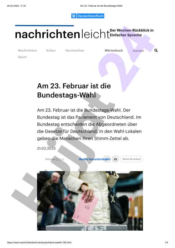 Bundestags-wahl informationen und ablauf 2025