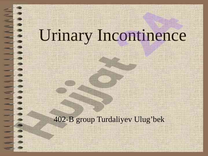 Urinary incontinence types and management strategies