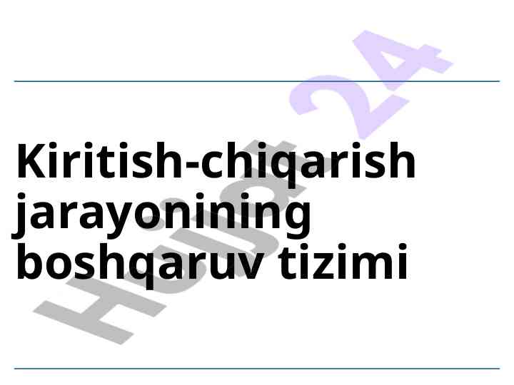 Kompyuter arxitekturasi va kiritish-chiqarish tizimi