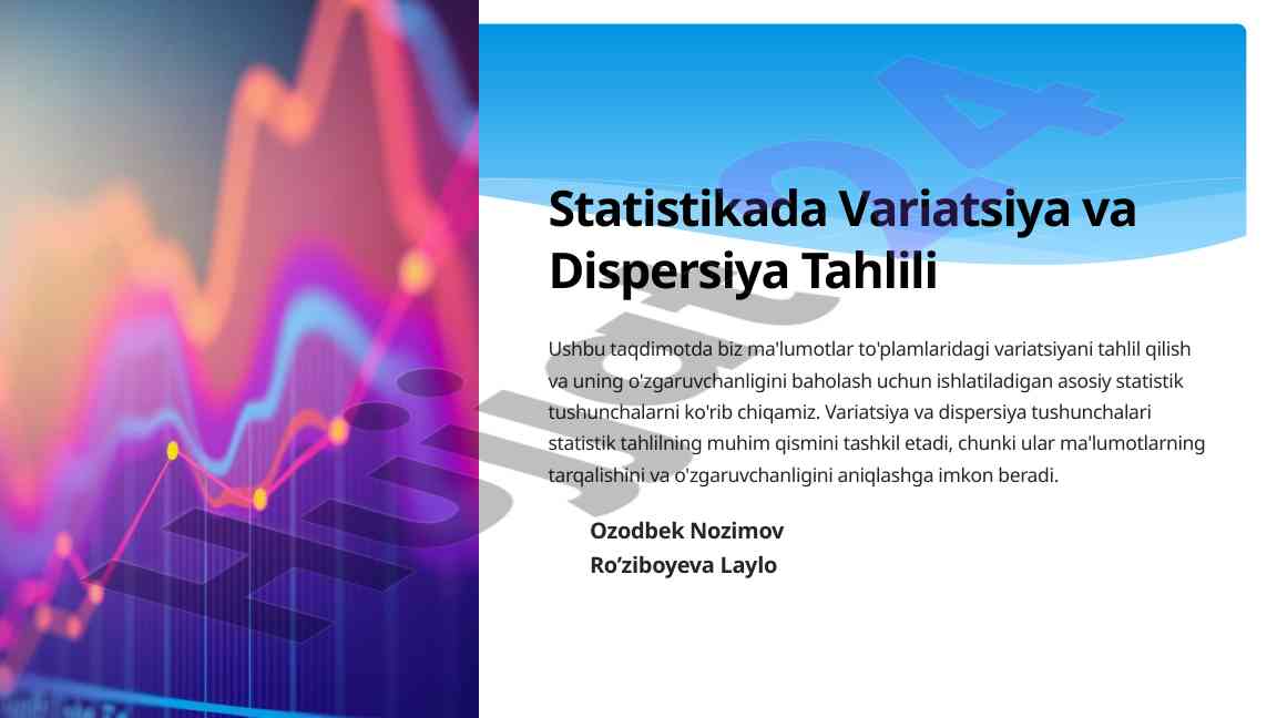 Variatsiya va dispersiya tahlili taqdimoti