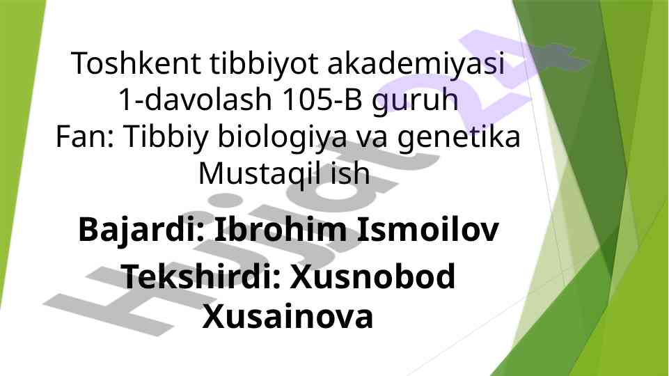 Tasmasimon chuvalchanglar sinfi tibbiy biologiya