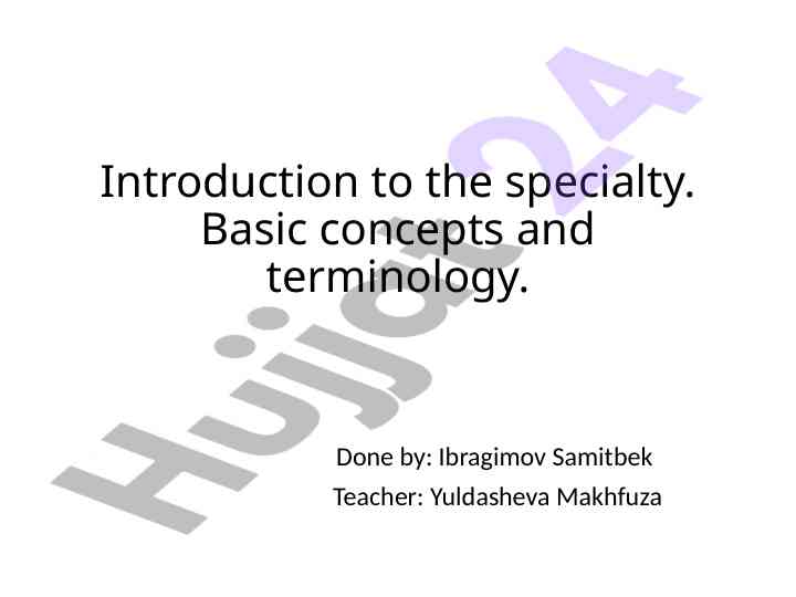 Introduction to terminology in specialized knowledge