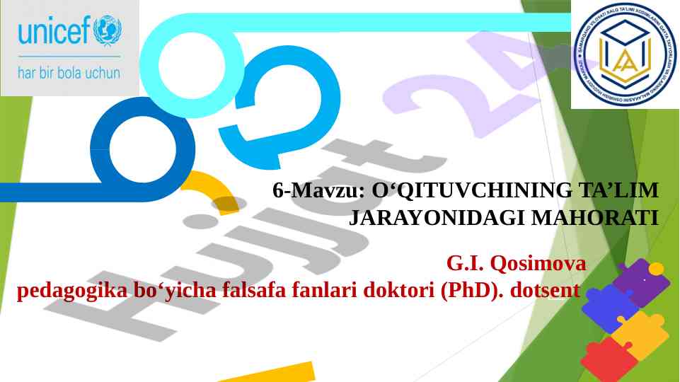 Hozirgi zamon o‘qituvchisining pedagogik faoliyati