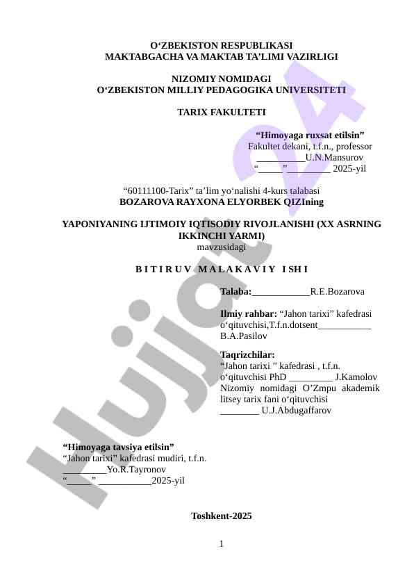 Yaponiyaning ijtimoiy iqtisodiy rivojlanishi