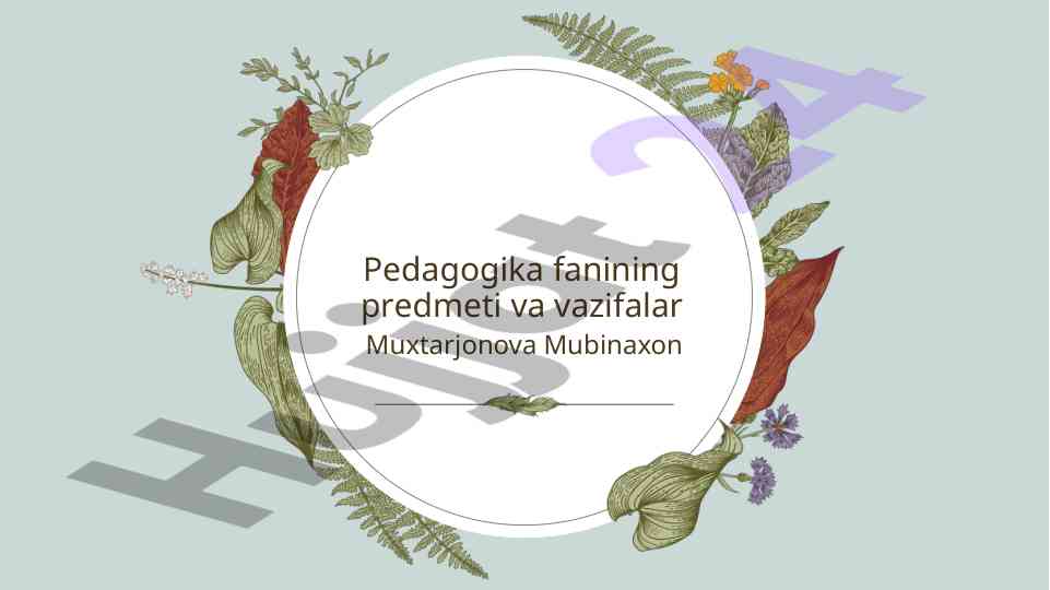 Pedagogika fanining o'rni va ahmiyati ta'limda