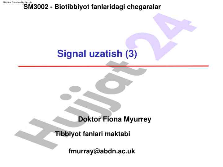 Signal uzatish mavzusi bo'yicha o'quv qo'llanma