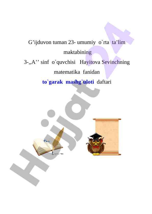 Matematika darsida to'garak mashg'ulotlari