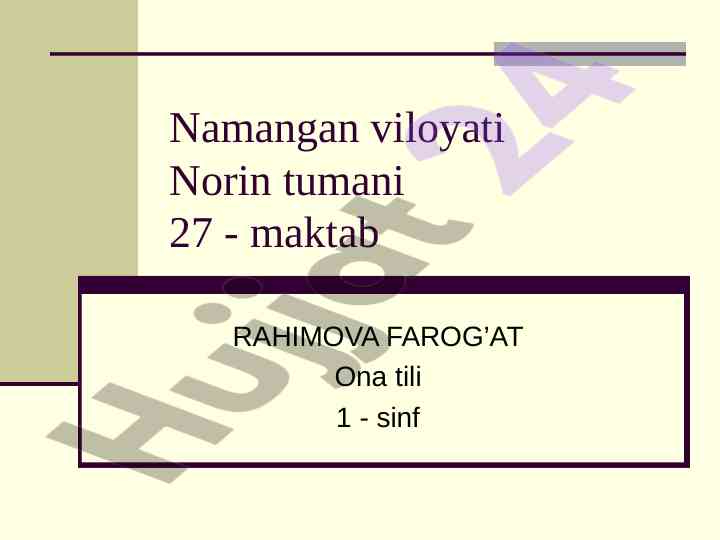 Ona tili 1-sinf dars ishlanmasi bo'g'in mavzusi