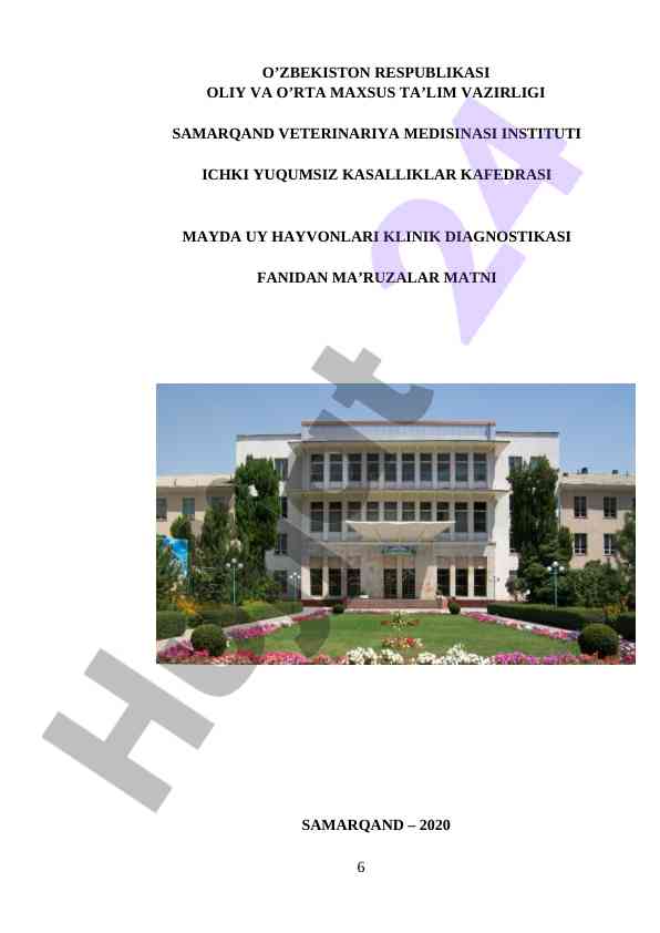 Klinik diagnostika fanidan ma'ruzalar matni