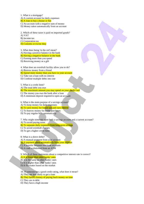 English language test base