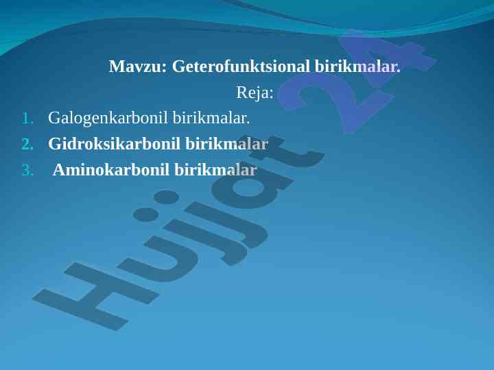 Geterofunktsional birikmalarni o‘rganish