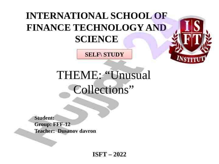 Unusual collections analysis for finance studies