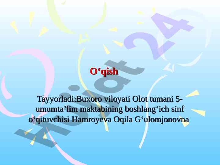 Odamdan nima qoladi? dars mavzusi va o'yin