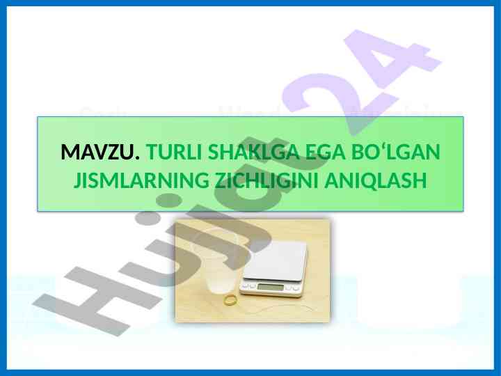 Zichlikni aniqlash usullari va hisoblash