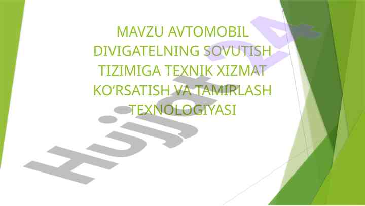Avtomobil Divigatelining Sovutish Tizimiga Texnik Xizmat