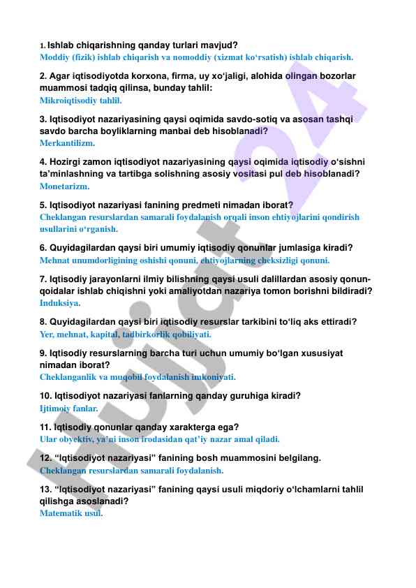 Iqtisodiyot nazariyasi va mikroiqtisodiy tahlil