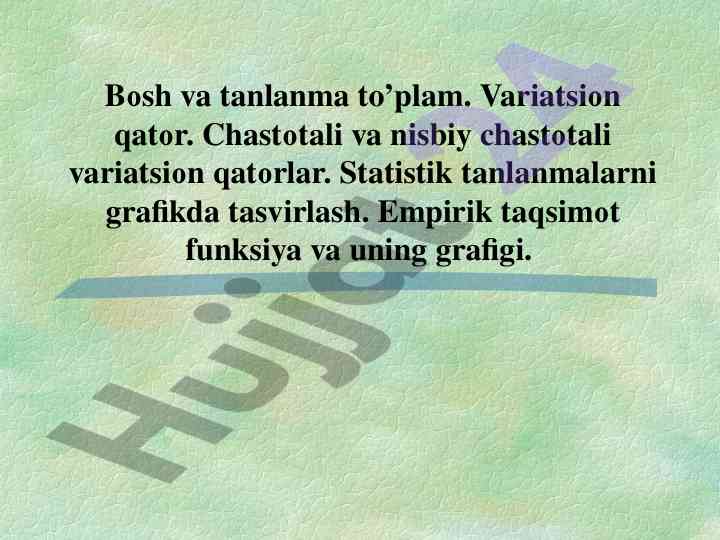 Empirik taqsimot funksiyasi va uning grafigi