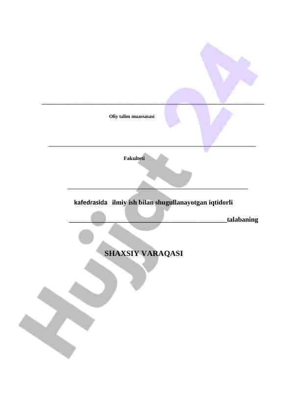 Iqtidorli talaba ilmiy ishining mavzusi va mazmuni
