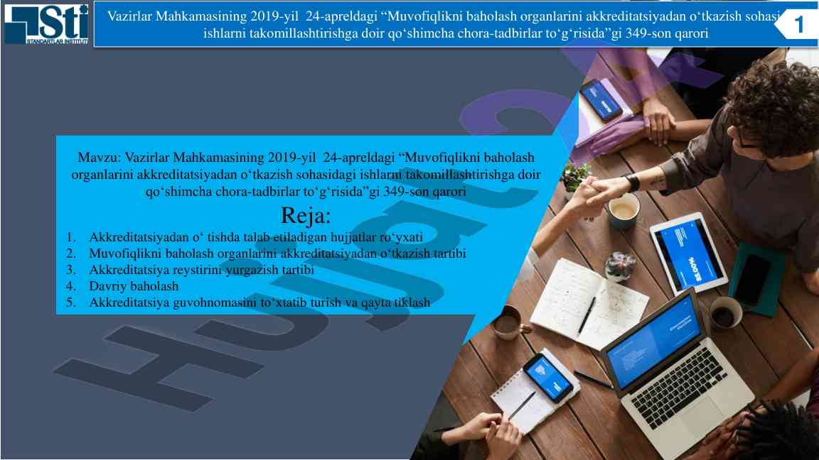Akkreditatsiya jarayonida talab etuvchi hujjatlar