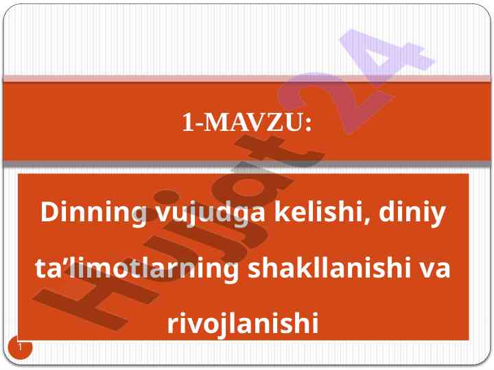 Dinning paydo bo‘lishi va jamiyatdagi vazifalari