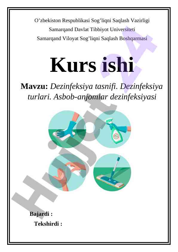 Dezinfeksiya tasnifi va turlari bilan tanishing