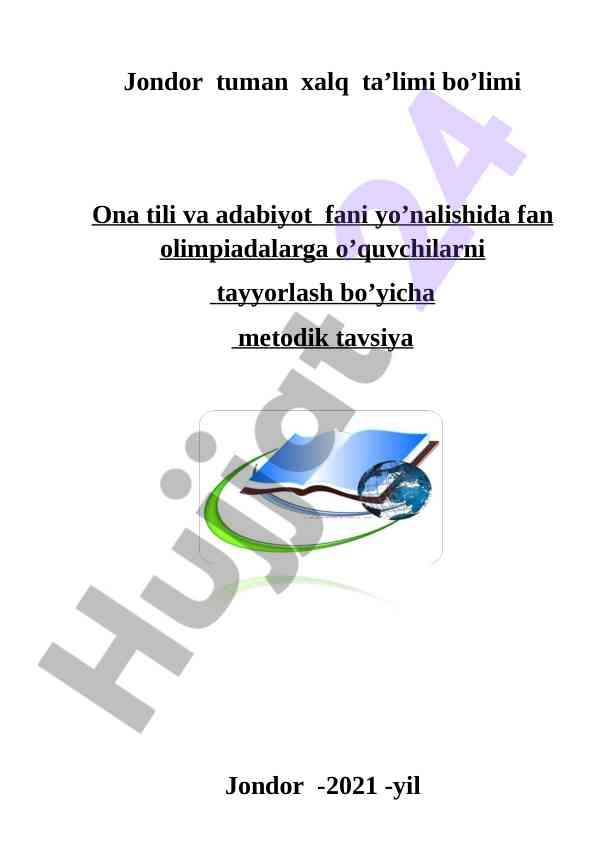 Ona tili va adabiyot fani bo’yicha metodik tavsiya