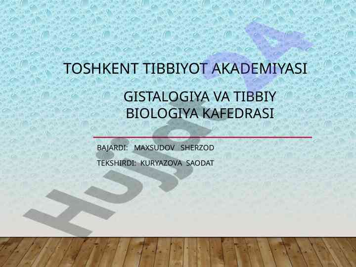 Ekologiya va tibbiy biologiya mavzulari