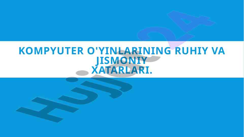 Kompyuter o'yinlarining ruhiy xatarlari