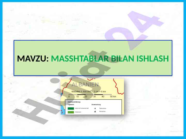 Masshtablar bilan ishlash bo'yicha ma'lumotlar
