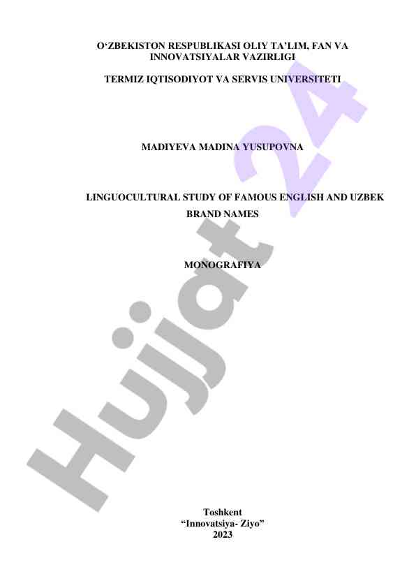 Linguocultural study of famous english and uzbek brands