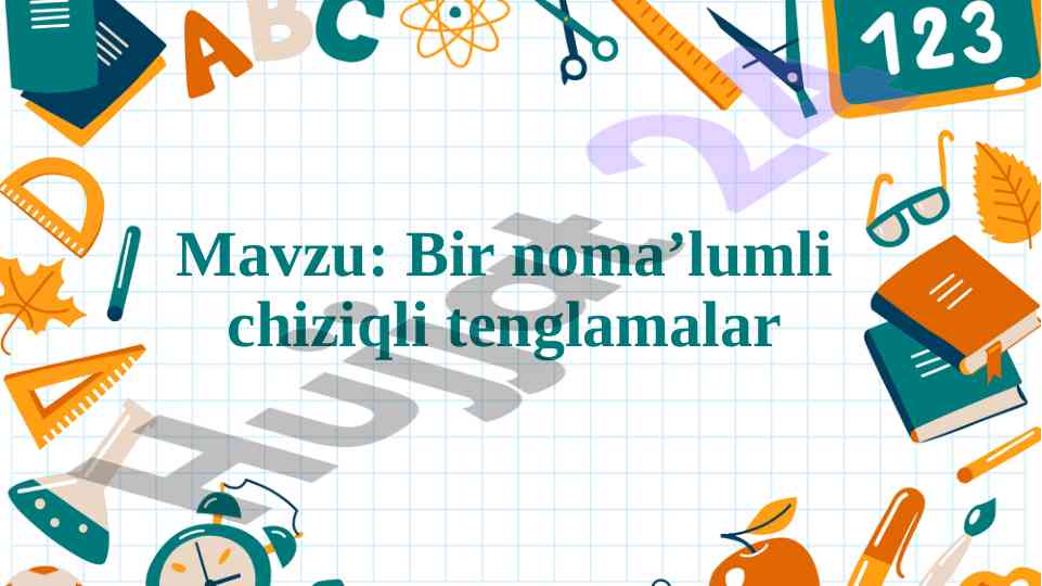 Bir noma’lumli chiziqli tenglamalar tahlili