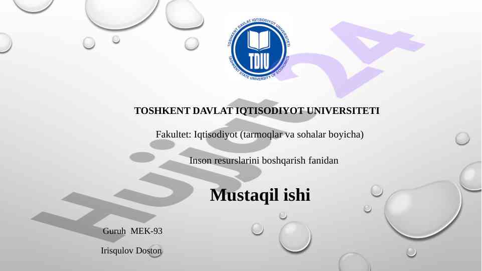 Inson resurslari axborot tizimi tahlili
