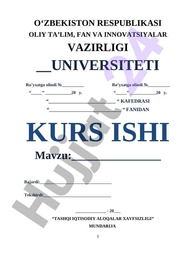 Tashqi Iqtisodiy Aloqalar Xavfsizligi