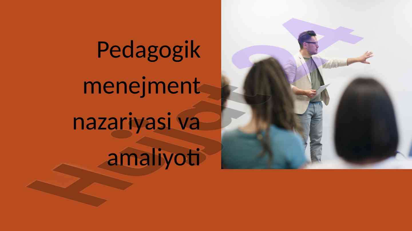 Pedagogik menejment va motivatsiya asoslari