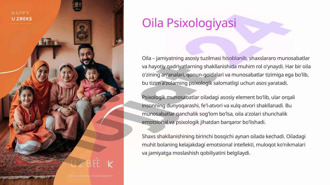 Oila psixologiyasi va tuzilmasi