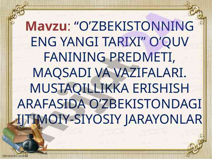 O‘zbekistonnning Eng Yangi Tarixi