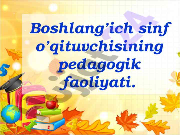 Boshlang’ich sinf o’qituvchisi va pedagogik faoliyat