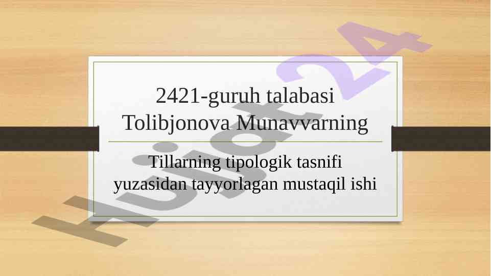 Tillarning tipologik tasnifi asoslari va usullari
