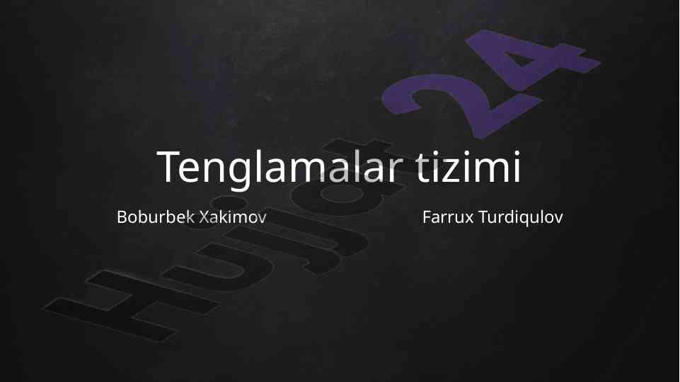 Tenglamalar tizimi va ekzogenlikni tahlil qilish