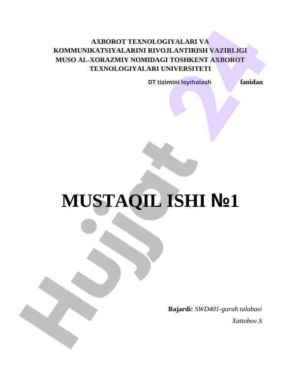Algoritm loyihalashga misollar va ma'lumotlar tuzilmalari