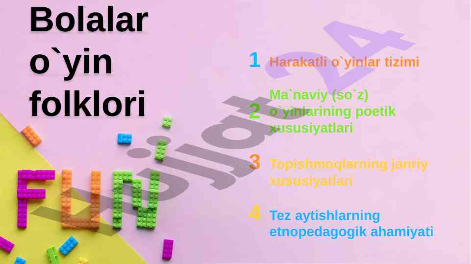 Bolalar o'yin folklori va o'yin turlarining ahmiyati
