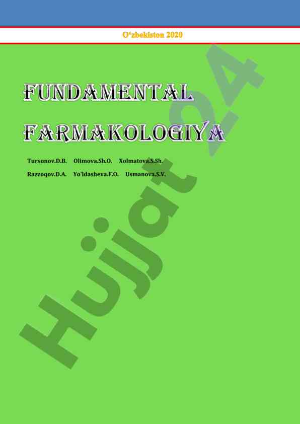 Fundamental farmacologiya qo‘llanmasi tarjimasi